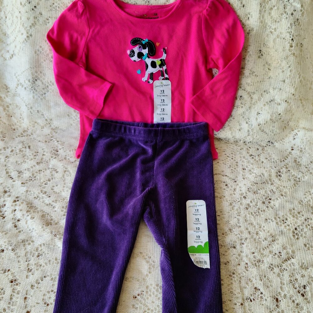 JUMPING BEAN SHIRT AND PANT -GIRLS'- 12 MONTHS (BUNDLE SET)